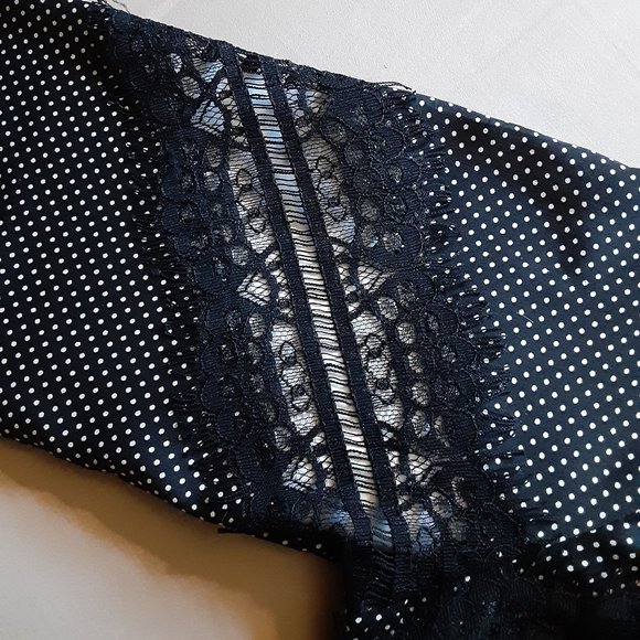 ANN TAYLOR/ DOT BLOUSE/LACE INSERTS/SP - Picture 9 of 10